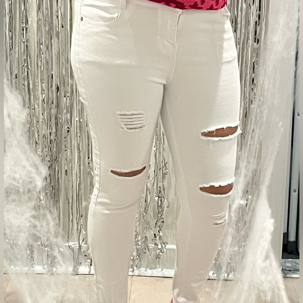 White Distressed Women's Jeans
